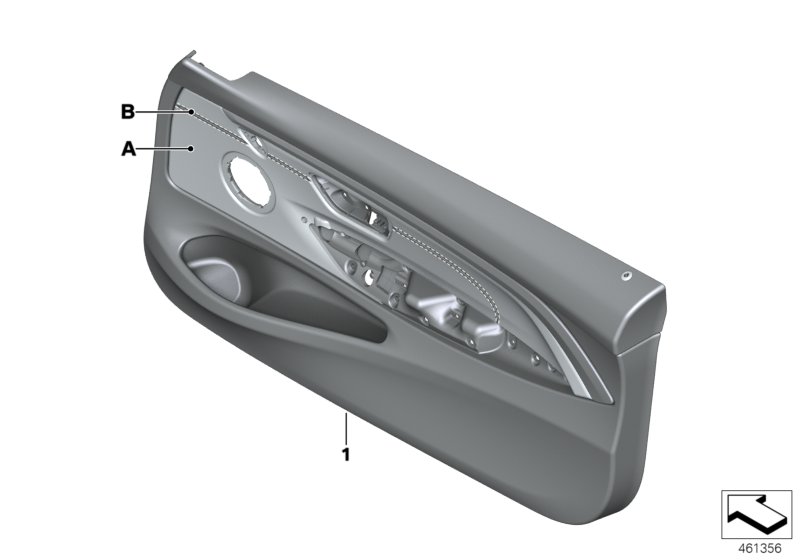 Indiv.door trim panel, front leather