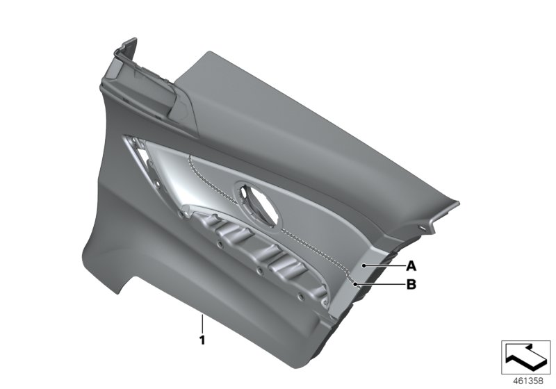 Indiv.lateral trim panel, leather