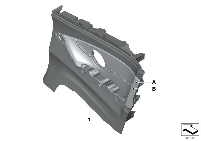 Indiv.lateral trim panel, leather