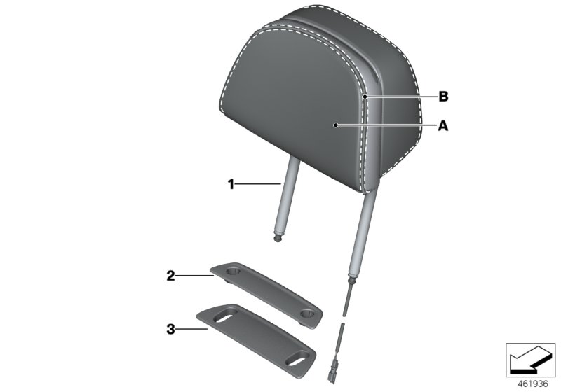 Ind. headrest, comfort seat, front
