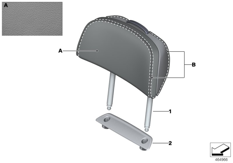 Ind. headrest, comfort seat, rear