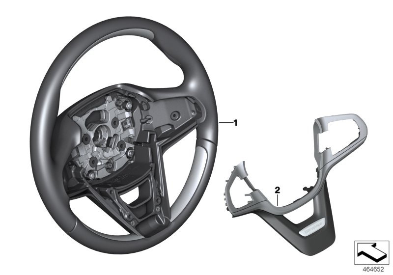 Individual steering wheel leather/wood