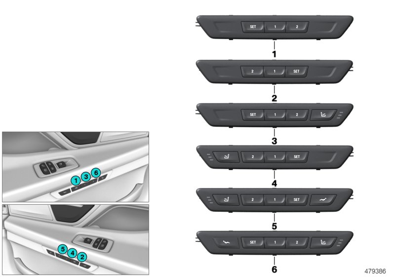 Indi.switch seat functions r.pass.comp.