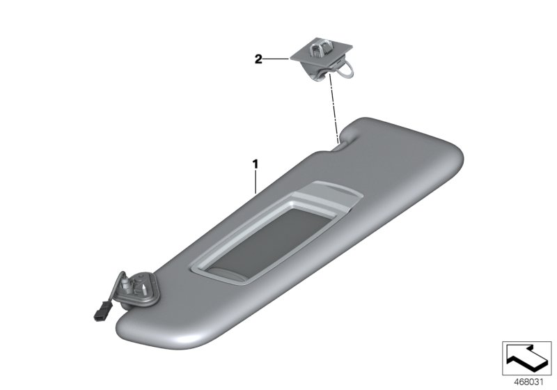 Individual sun visor, Alcantara
