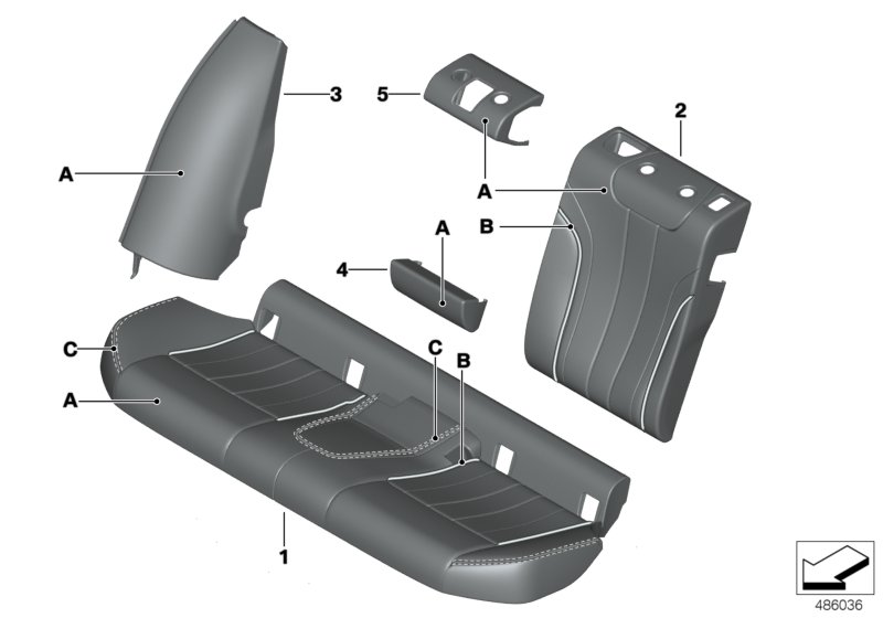 Individ.through-loading syst.,rear seat