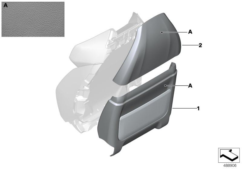 Individ. rear panel,leather comfort seat