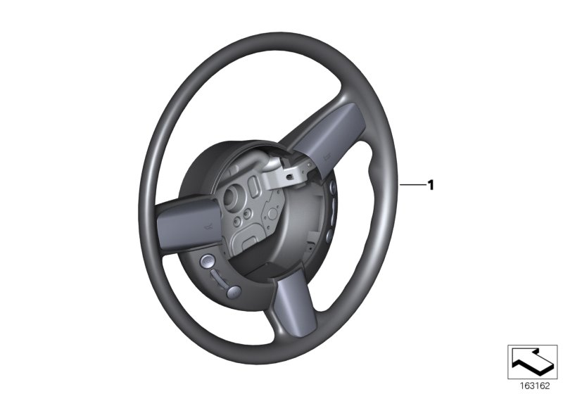 Steering wheel, coloured leather